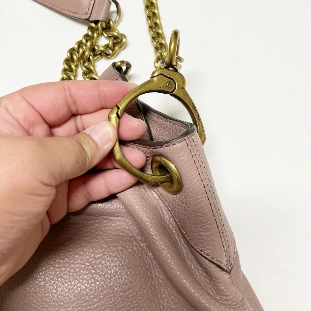 OrYANY Womens Pink Purple Selina Large Leather Convertible Chain Hobo Bag